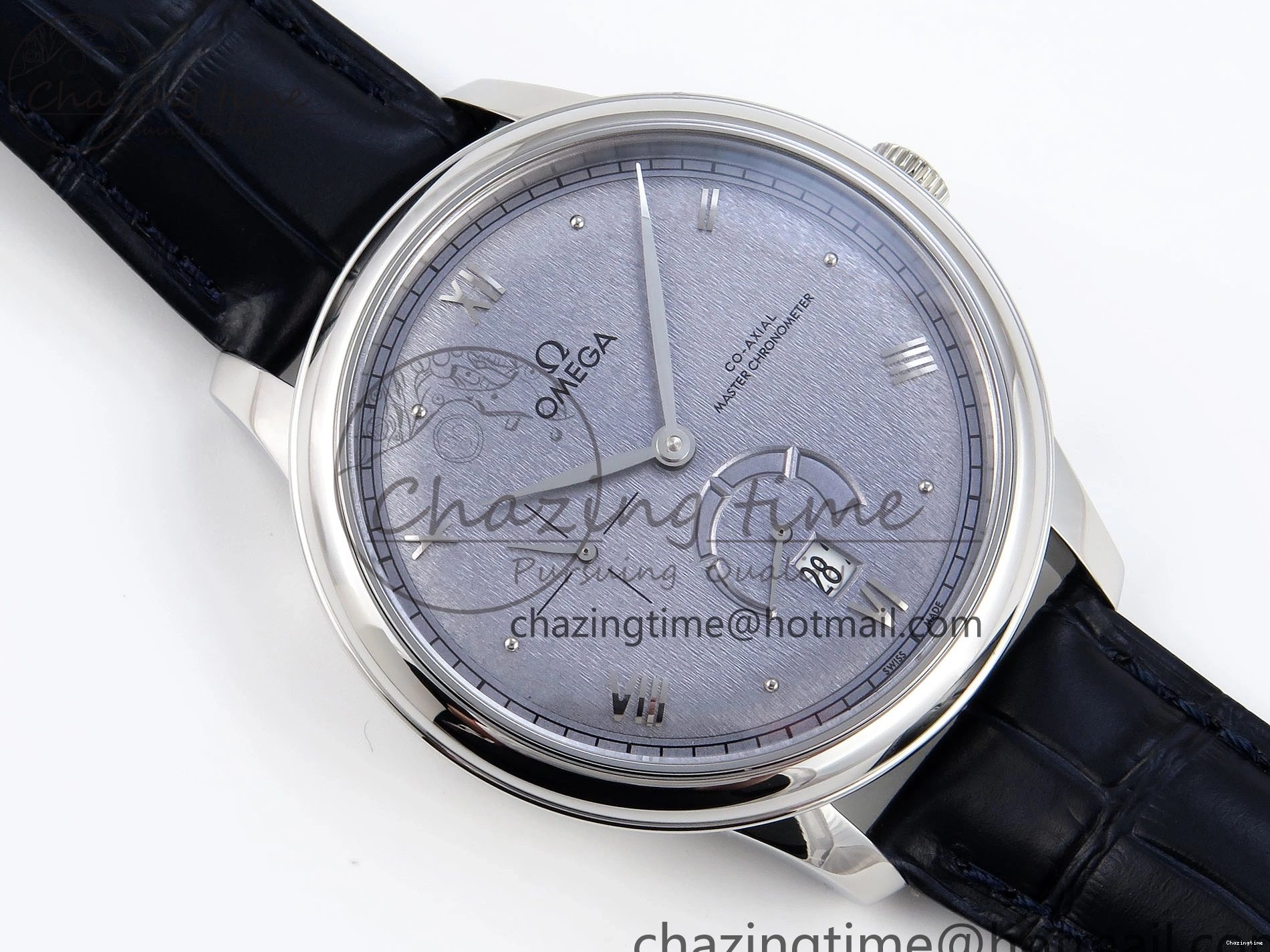 1230 Trendsetting De Ville Power Reserve SS MKF 1:1 Best Edition Blue Textured Dial on Black Leather Strap A 7742